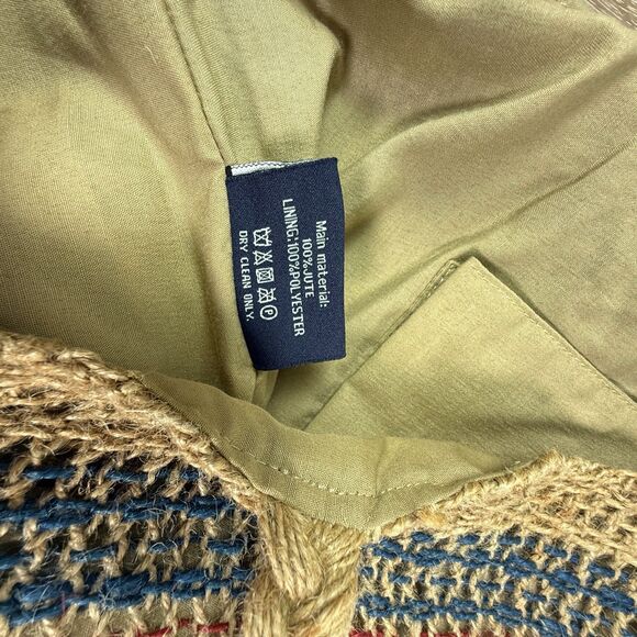 Chloe & Lex Jute Tote Bag Aztec Southwestern Pattern 19 x 19" Snap Closure Boho - Picture 10 of 14